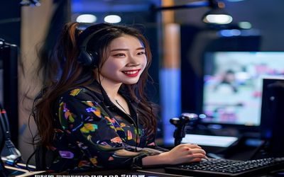 女优排行榜2025年7月月榜直播解析，主持人在演播室讲解本期TOP10评分变动